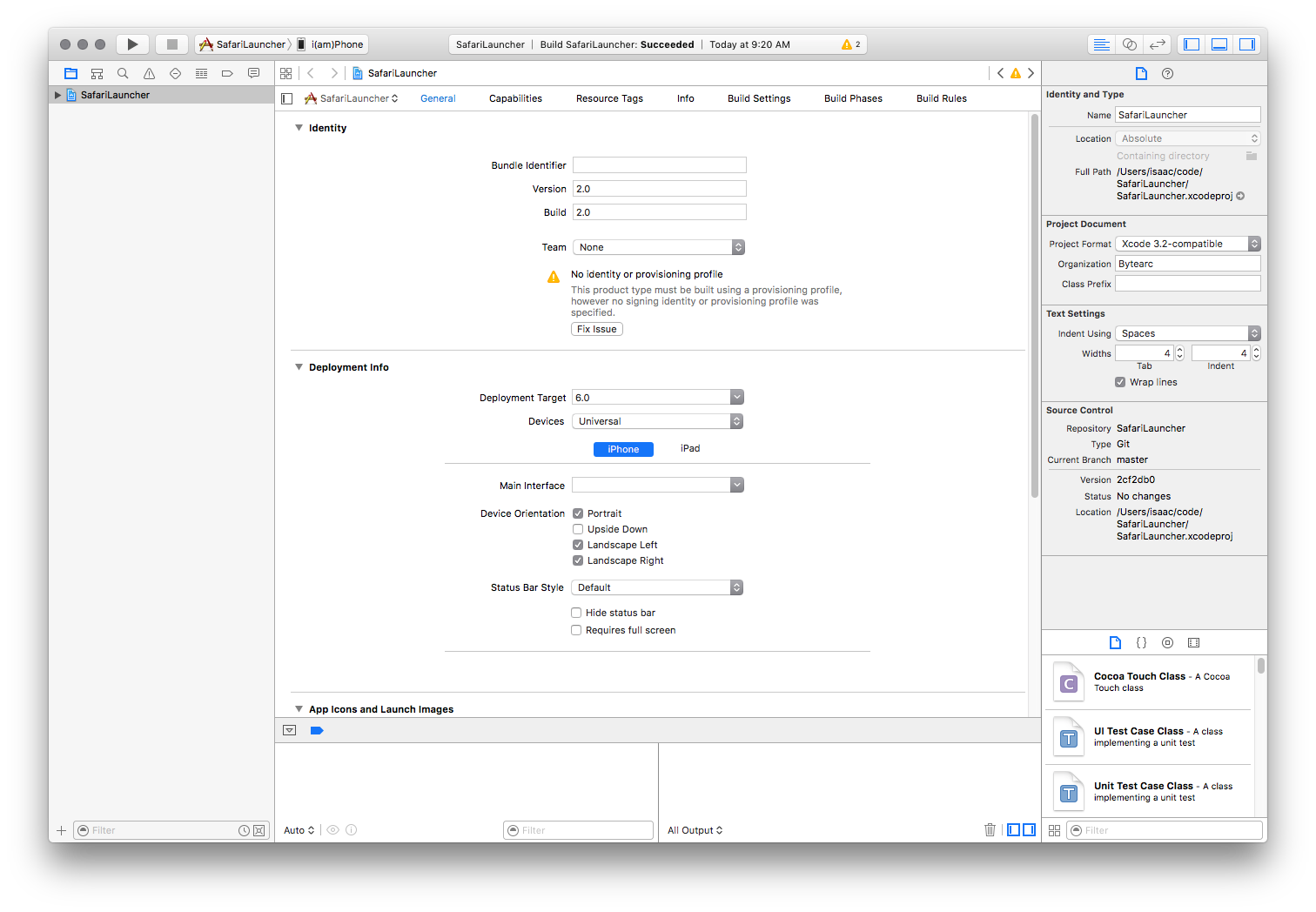 No provisioning profile error